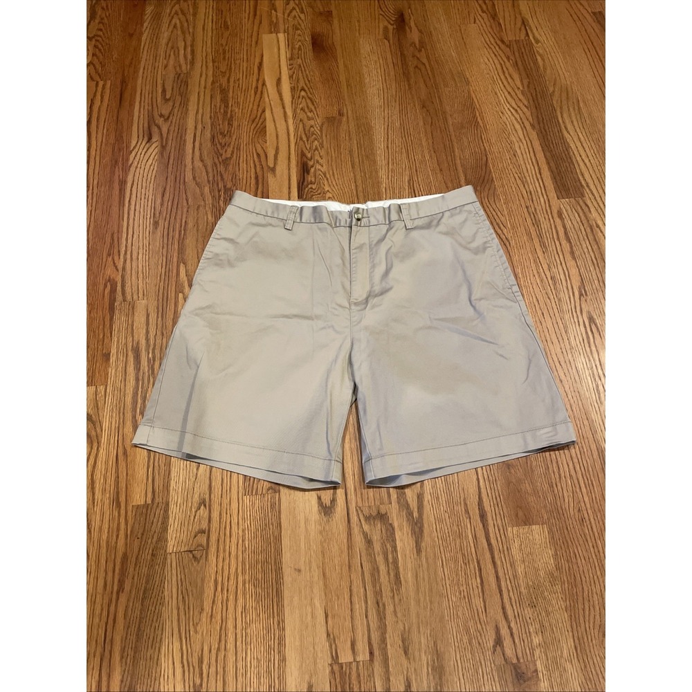 Adidas Men's Stretch Chino Golf Shorts Tan Size 40 Cotton Blend Preppy Athletic